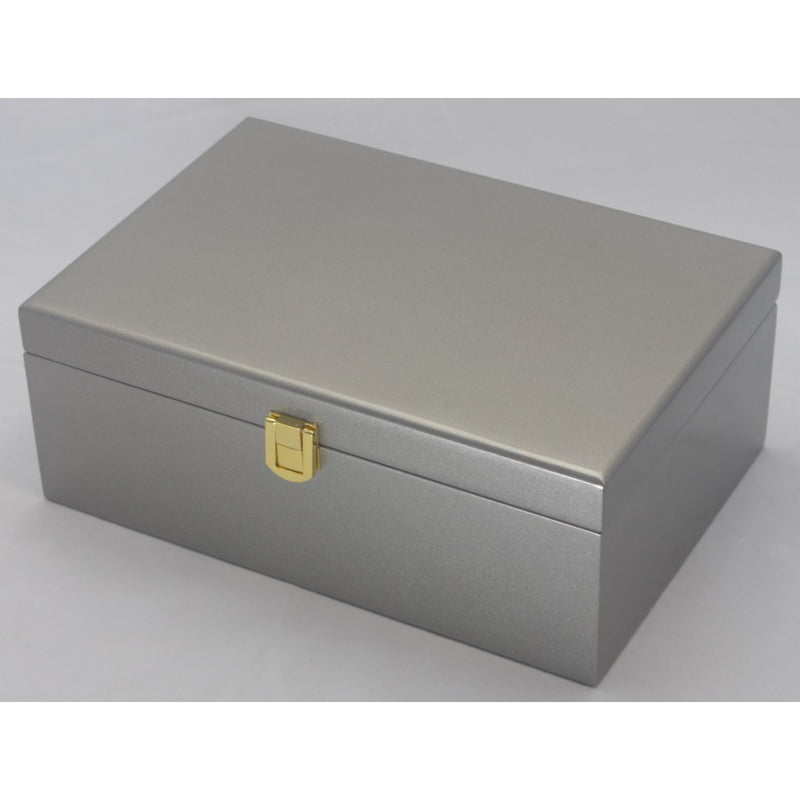 Kandi Jewellery Box, Metallic Steel Shimmer Finish, 25cm