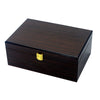 Cambridge Gold Stripe Wooden Jewellery Box Dark Brown 25cm Closed PJ908G