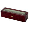 Pearl Time 6 Watch Box Glass Lid Cherrywood 34cm Closed PW003B