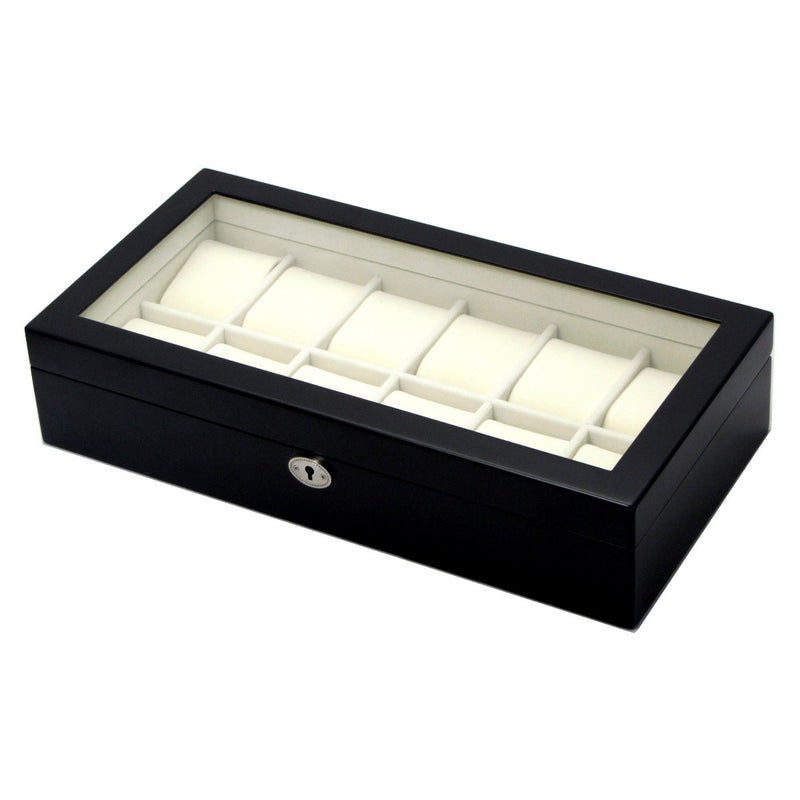 Pearl Time 12 Watch Box Glass Lid, 39cm